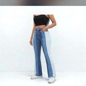 Amazon Women's Boot Cut Jeans - Light and Dark Blue